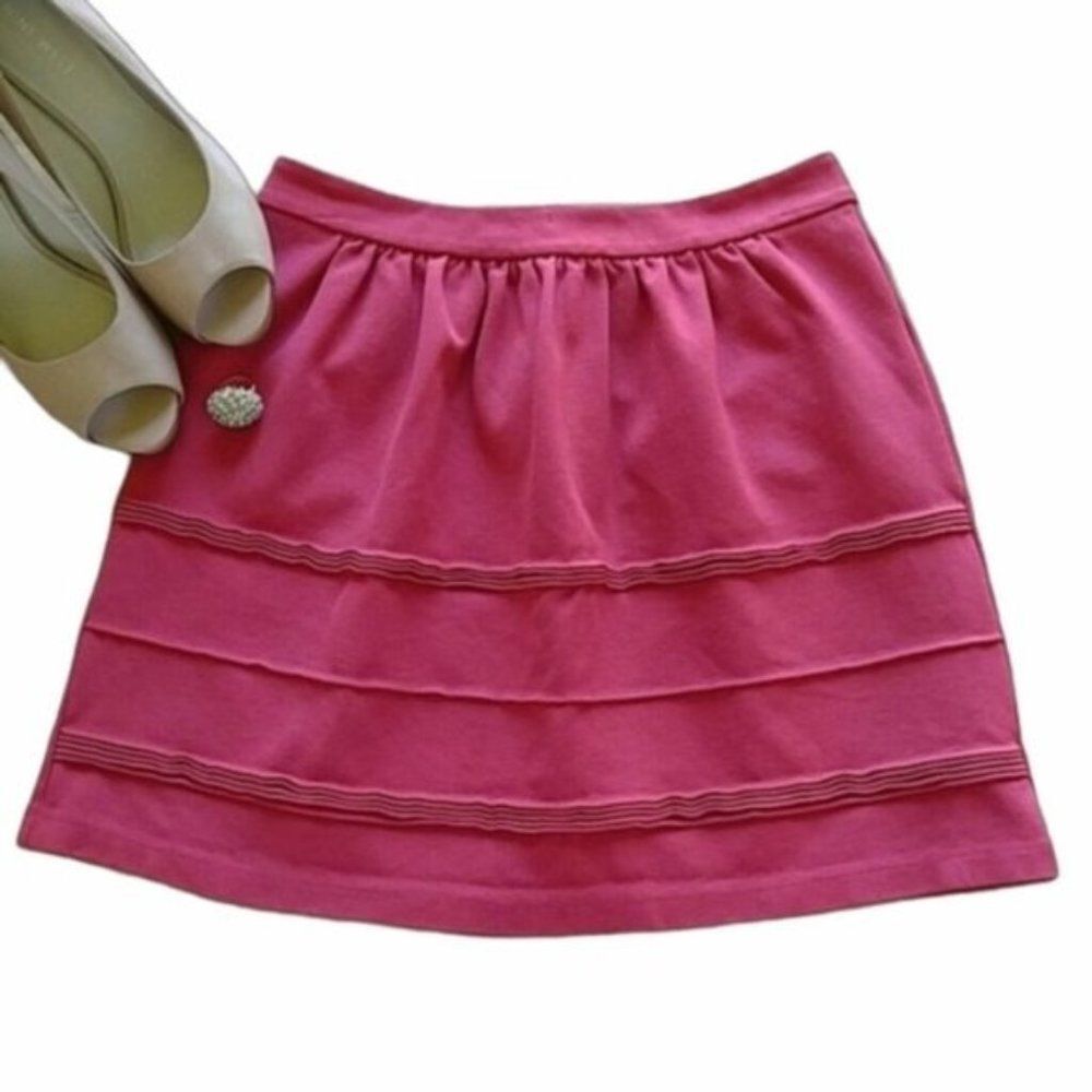 J. Crew Pink Pleated Mini Skirt Women's 0